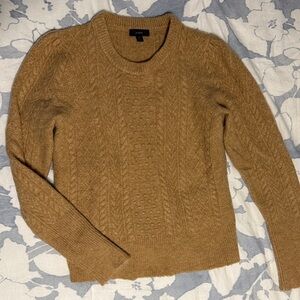 J. Crew Camel Cable Knit Sweater
